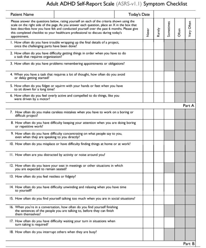 Adult ADHD self report symptoms checklist \u2013 Jenn has ADHD